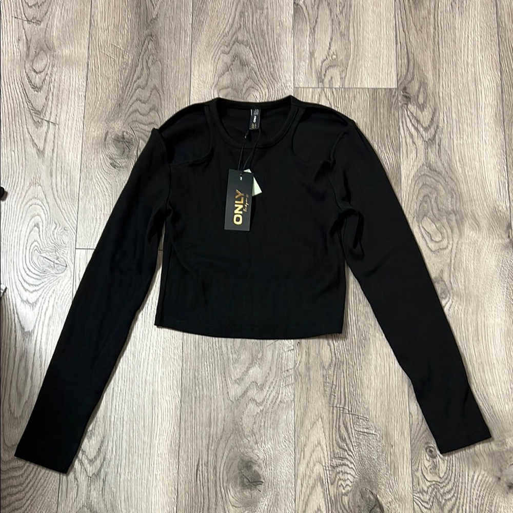 Only Black Fitted Crop Bodysuit